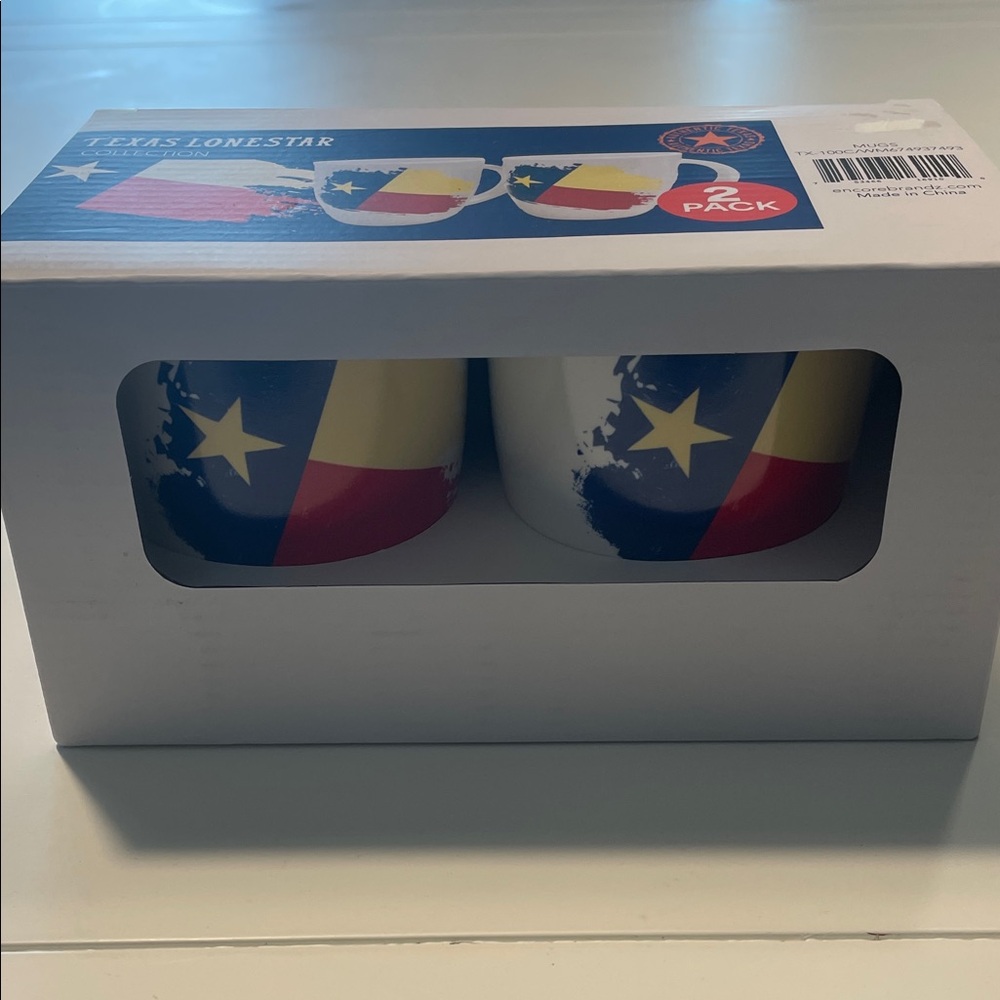Texas Lone Star Mug Set - Red, Blue & Yellow - 2 Pack